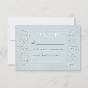 Invitation Elégant mariage bleu clair RSVP Menu Choix