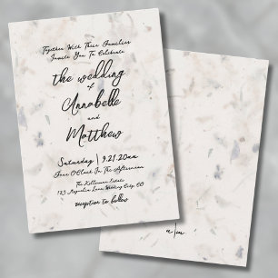 Invitation Élégant Mariage Boho en papier de semence manuscri