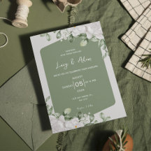 Élégant Mariage botanique Sage vert blanc