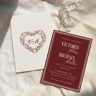 Invitation Élégant Mariage Bourgeoisie Bourguignonne et Ivoir