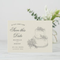 Élégant Mariage Cake Photo Enregistrer La Date