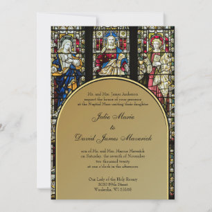 Invitation Élégant Mariage catholique en verre tendu