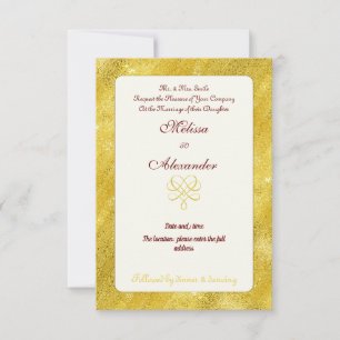 Invitation Elégant mariage chic faux or