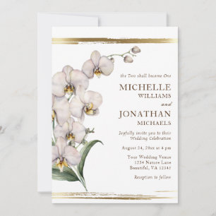 Invitation Élégant Mariage chrétien de l'orchidée blanche