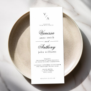 Invitation Élégant Mariage classique noir et blanc