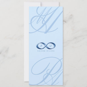 Invitation Elégant Mariage d'agrafage à main bleu Sapphire In