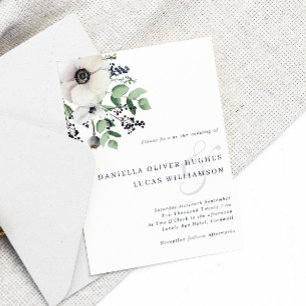 Invitation Élégant Mariage d'anémone et de baies d'hiver de l