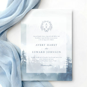 Invitation Elégant Mariage d'aquarelle bleu hiver