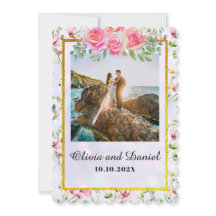 Élégant Mariage d'aquarelle de couleur rose pâle