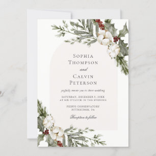Invitation Élégant Mariage d'arc floral d'hiver