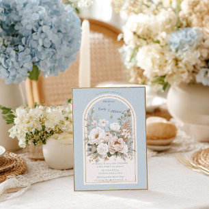 Invitation Élégant Mariage d'arc floral neutre