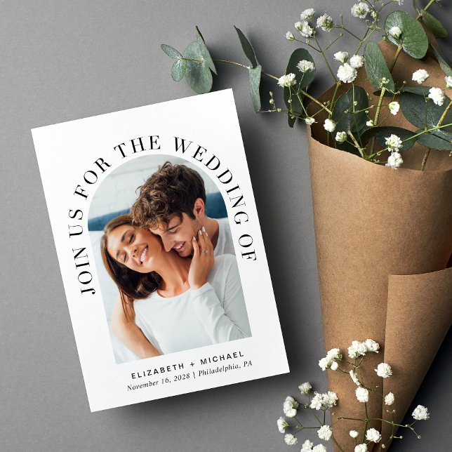 Invitation Élégant Mariage d'arc photo (Créateur téléchargé)