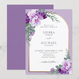 Invitation Élégant Mariage d'arche d'or en feuillage Floral v