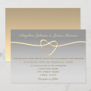 Invitation Élégant Mariage d'argent