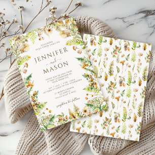 Invitation Élégant Mariage de automne de forêt d'automne rust