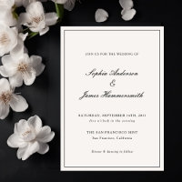Élégant Mariage de cadre noir crème de calligraphi