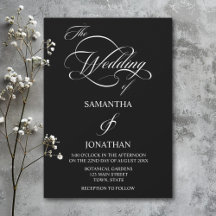Élégant Mariage de calligraphie noir et blanc