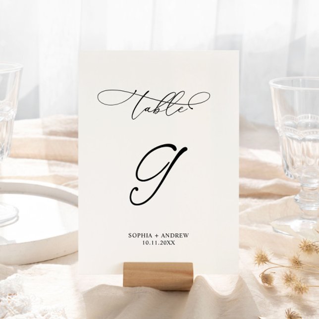 Invitation Élégant Mariage de calligraphie Tableau Numéro 9 (Créateur téléchargé)