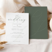 Élégant Mariage de calligraphie verte Sage
