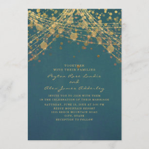 Invitation Élégant Mariage de chaîne de Parties scintillant o