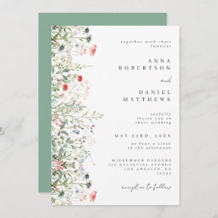 Invitation Élégant Mariage de champ Fleur sauvage