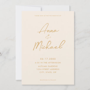 Invitation Élégant Mariage de Champagne Script