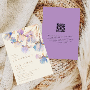 Invitation Élégant Mariage de code QR Iris