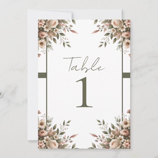 Invitation Élégant Mariage de coin vert et blanc de l'Olivier (Devant)