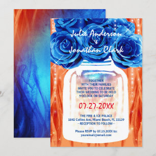 Invitation Elégant Mariage de couleur Rose bleu pomme et glac