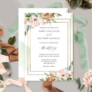 Invitation Élégant Mariage de couleur verte et de couleur ver