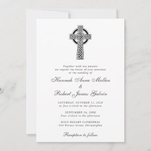 Invitation Élégant Mariage de croix celtique