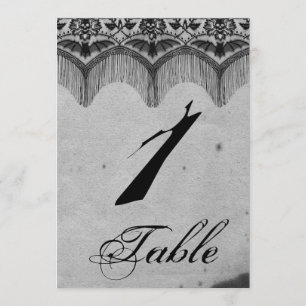 Invitation Élégant Mariage de dentelle gothique Numéro de tab