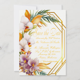 Invitation Élégant mariage de destination tropicale Enregistr