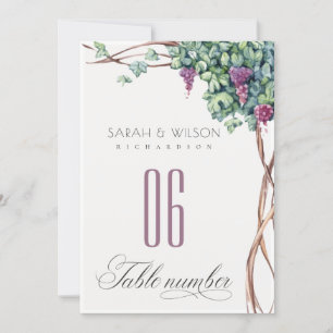 Invitation Élégant Mariage de feuillage Grapevine Numéro de t