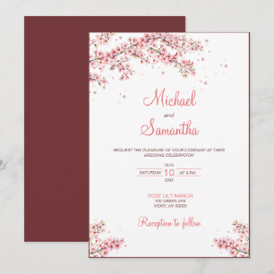 Invitation Élégant Mariage de fleurs de cerisier