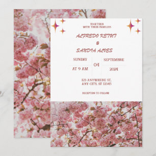 Invitation élégant Mariage de fleurs de Crimson de Bourgogne