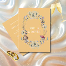 Élégant Mariage de fleurs et de champignons jaunes