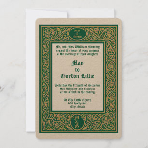 Invitation Élégant Mariage de Foliage et de Frontière Florale