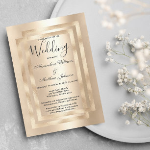 Invitation Élégant Mariage de glamour au champagne chic