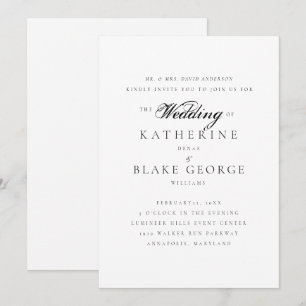 Invitation Élégant Mariage de grâce parents mariés Matte