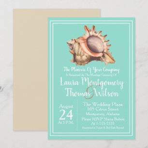 Invitation Elégant Mariage de la coque de plage
