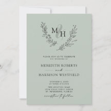 Élégant Mariage de la couronne de monogramme