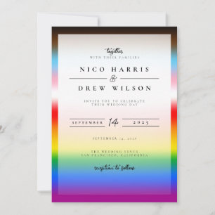 Invitation Élégant Mariage de la fierté de progrès LGBTQ+
