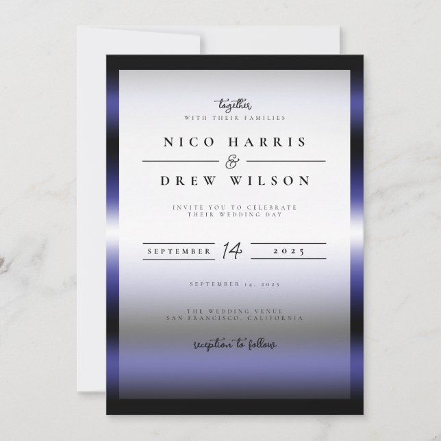 Invitation Élégant Mariage de la Fierté en cuir (Devant)