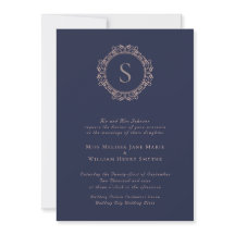 Élégant Mariage de la marine en cuivre monogramme