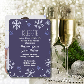 Invitation Élégant Mariage de la région des merveilles hivern