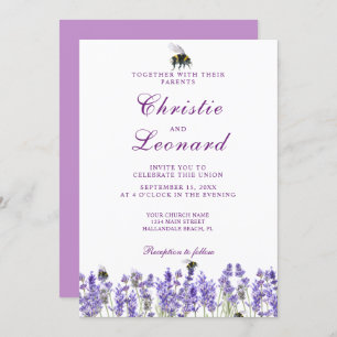 Invitation Élégant Mariage de Lavander violet