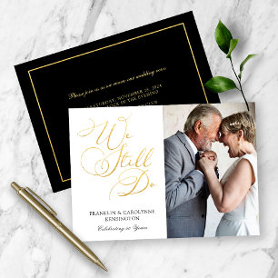 Invitation Elégant Mariage de l'huile d'or Anniversaire Vow R