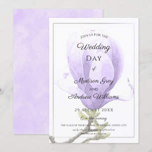 Invitation Élégant Mariage de Magnolia Violet