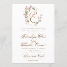 Élégant Mariage de monogramme de crête d'aquarelle